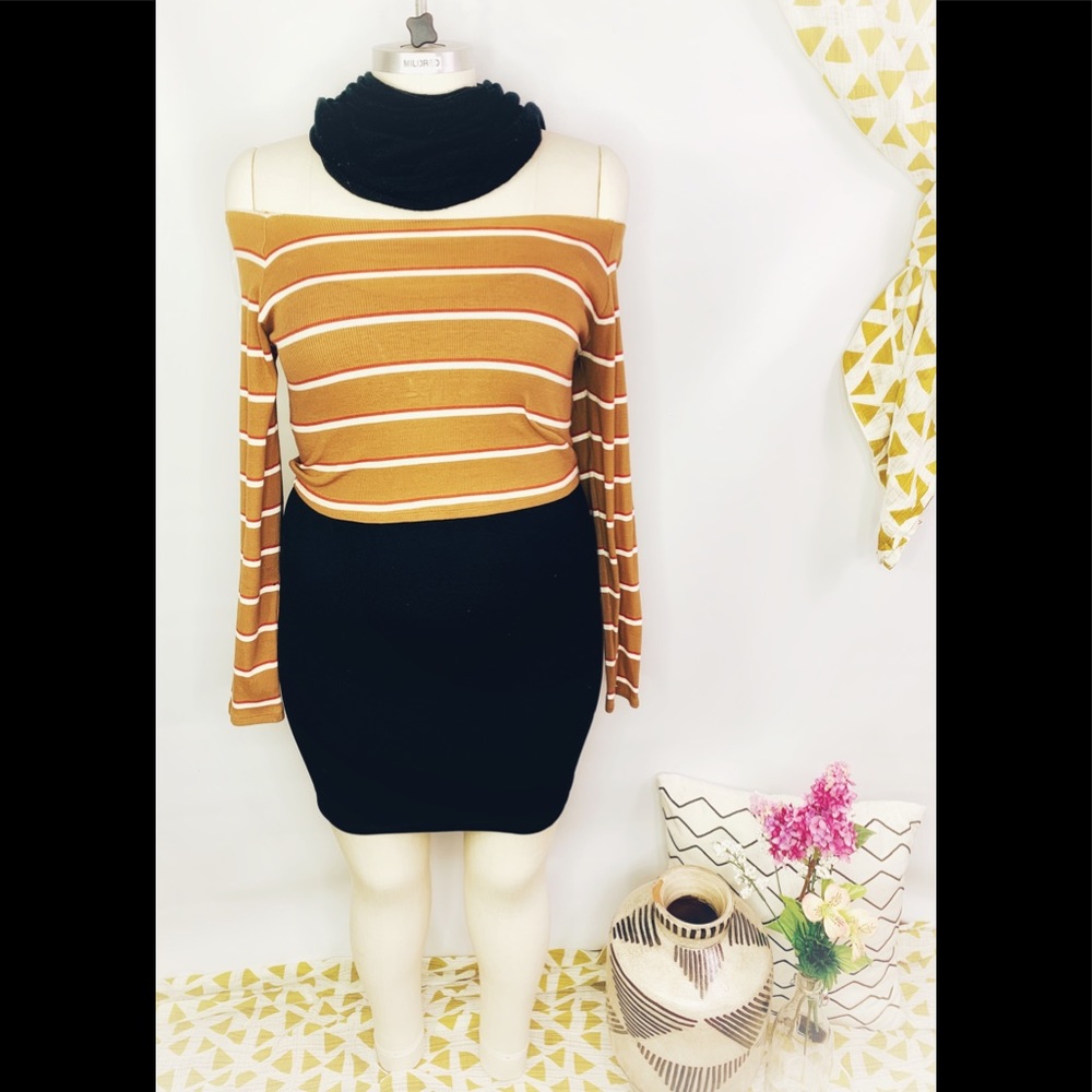 Target wild fable off shoulder  striped  t…